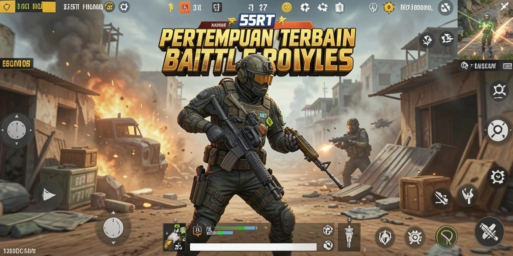 Tampilan permainan Battle Royale yang mendebarkan di 55RT.