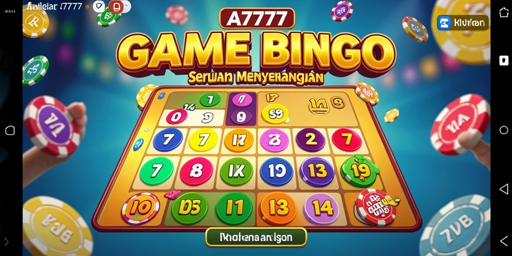 Tampilan gameplay A7777 yang menarik dan penuh warna saat bermain bingo.