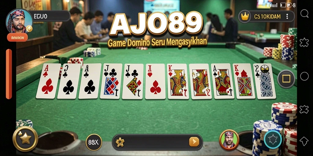 Screenshot AJO89 menampilkan gameplay seru dari permainan Domino.