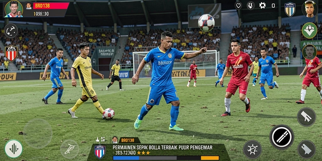 Gameplay BRO138 yang menarik dengan grafis sepak bola yang realistis.