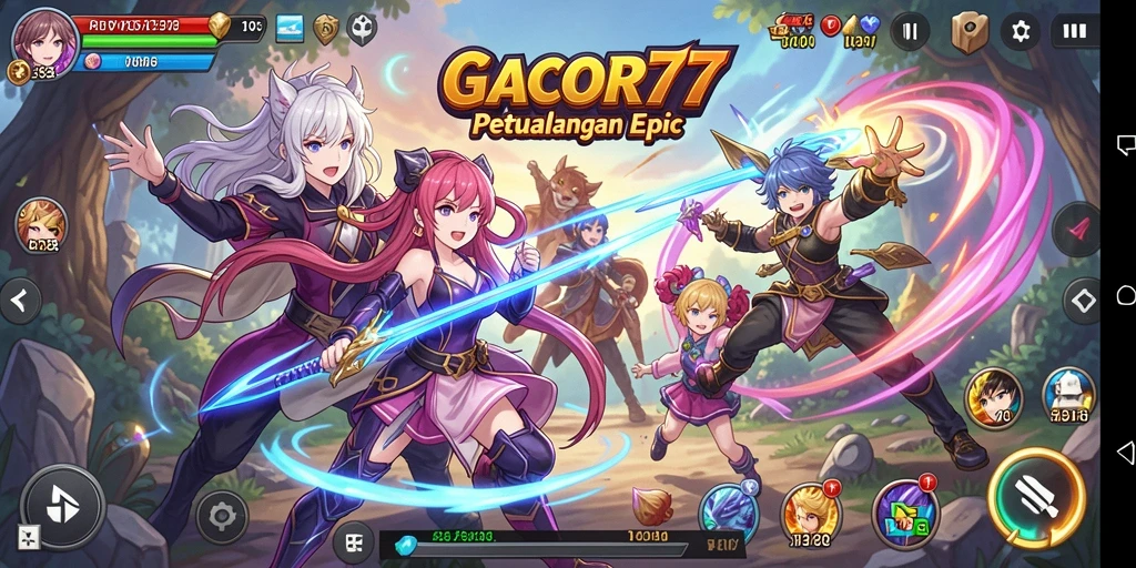 Tangkapan layar GACOR77 yang menunjukkan aksi pertarungan karakter Anime.