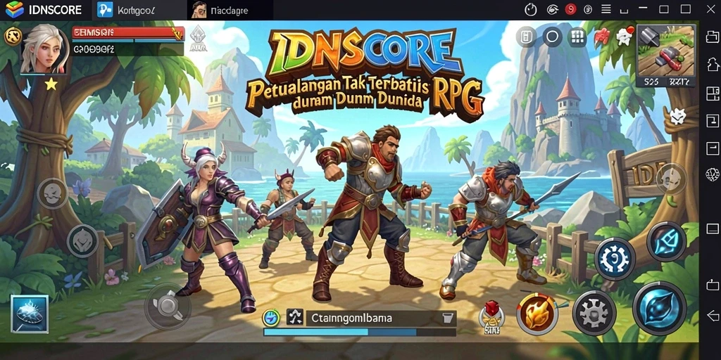 Tangkapan layar permainan IDNSCORE yang menampilkan aksi mendebarkan dalam dunia RPG.