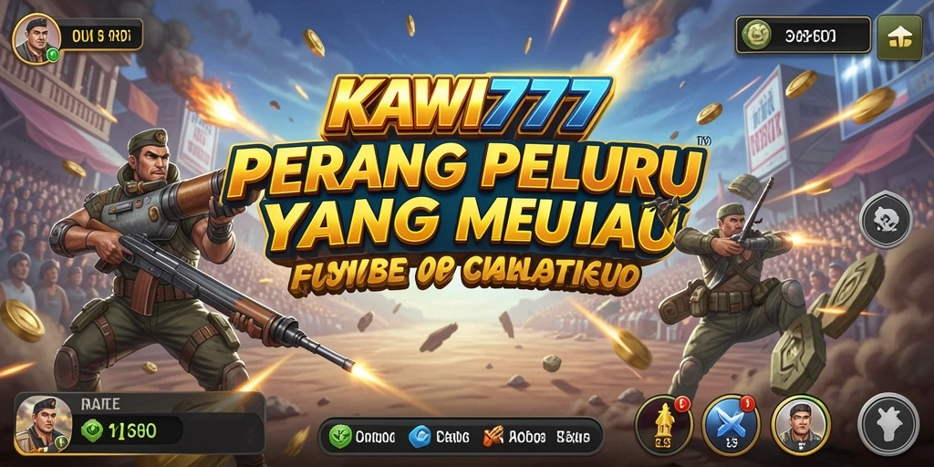 Tangkapan layar menunjukkan aksi tembak-menembak intens di KAWI777.