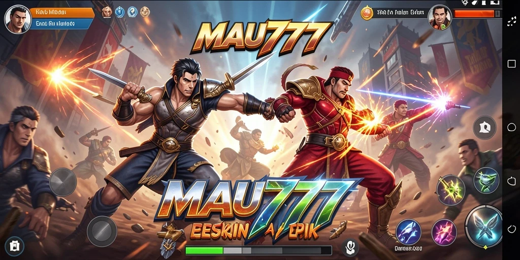 Screenshot utama MAU777 menampilkan aksi pertarungan yang intens dan gameplay yang menegangkan.