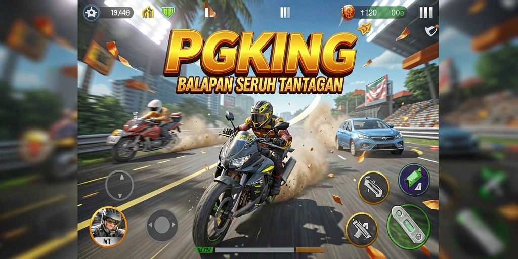 Gameplay balapan seru dan mendebarkan di PGKING.
