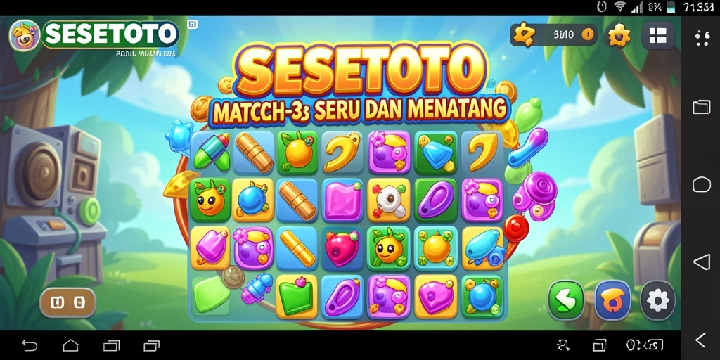 Gameplay seru di SESETOTO dengan elemen Match-3 yang menarik.
