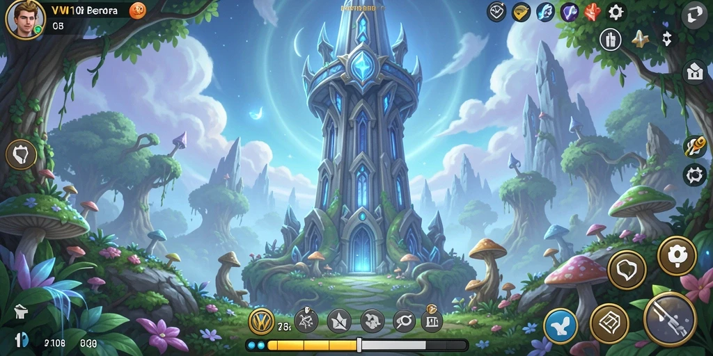 Screenshot gameplay VW108 menunjukkan aksi pertahanan menara yang mendebarkan.